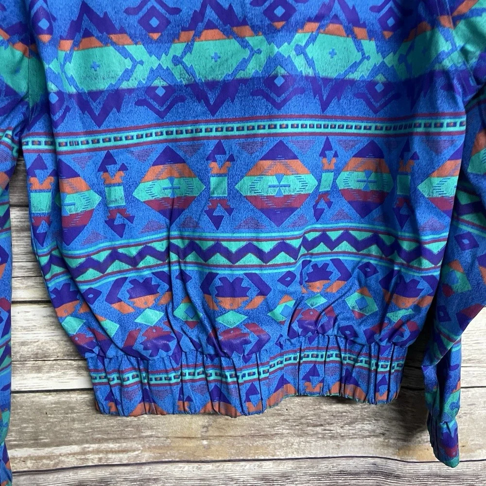 Vintage 90s‎ Wrangler Brushpopper Jacket Medium Western Aztec Southwest EUC